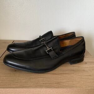 Florsheim Zaffiro Moc Toe Horsebit Loafer Dress Shoes Mens 12 Leather Black EUC